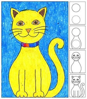 Directed Drawing Of A Cat Draw A Sitting Cat Art Drawing Sketching Art Projects Art