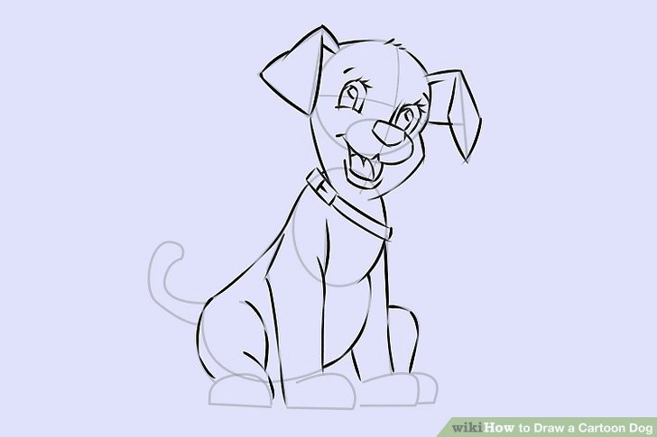 Dog Drawing Realistic Easy 6 Easy Ways to Draw A Cartoon Dog with Pictures Wikihow