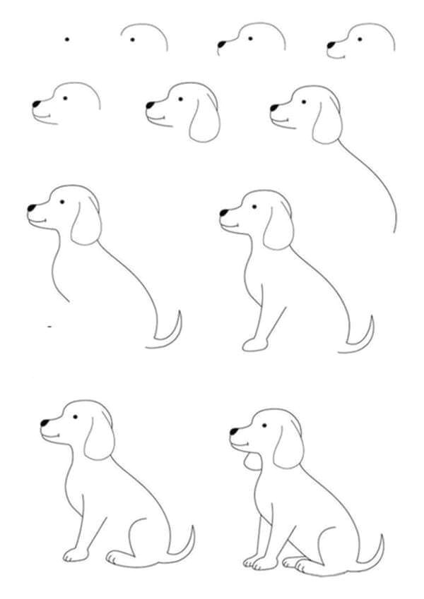 Dog Drawing Really Easy Pin by Trisha Bellamy On Adult Coloring Pinterest Drawings