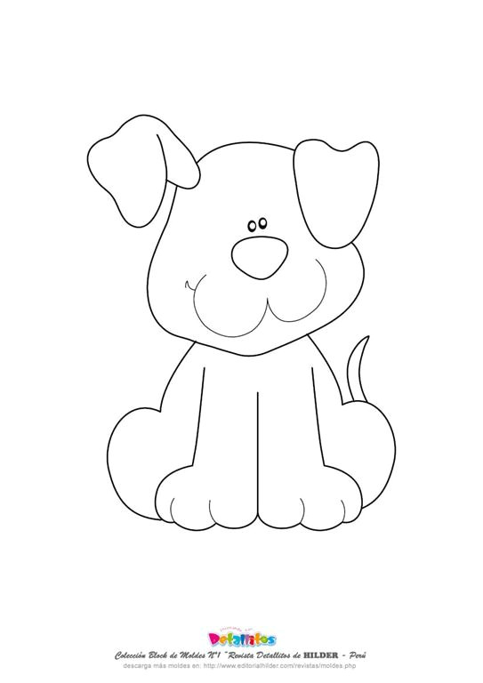 Dog Drawing Template Puppy One Ear Up Coloring Pages Applique Patterns Applique