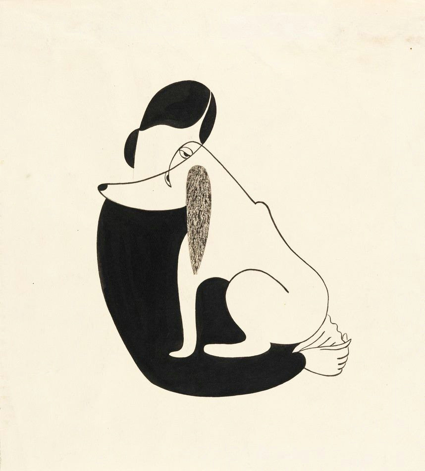 Dog S Body Drawing Christina Malman Woman and A Dog 1935 Body Ink In 2019