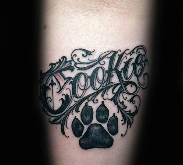 Dog Tattoo Drawing 70 Dog Paw Tattoo Designs for Men Canine Print Ink Ideas Ink