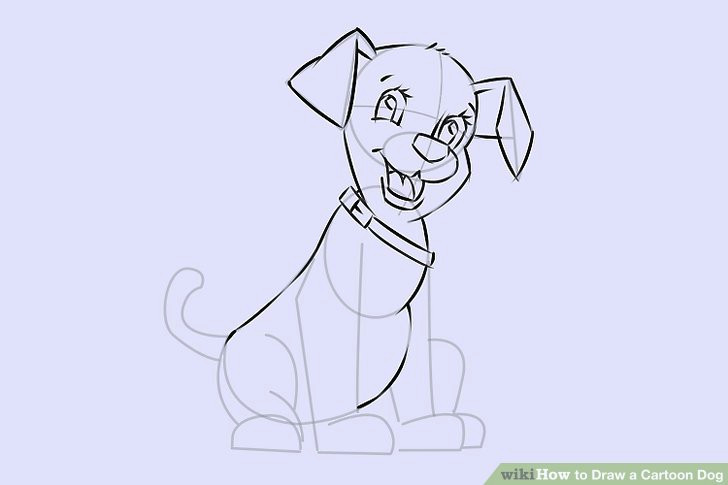 Dog Up Drawing 6 Easy Ways to Draw A Cartoon Dog with Pictures Wikihow