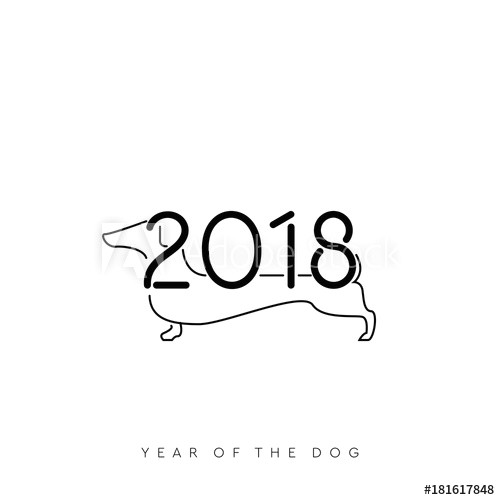 Dogs Drawing Vector 2018 Year Od Dogs Vector Illustration Buy This Stock Vector and