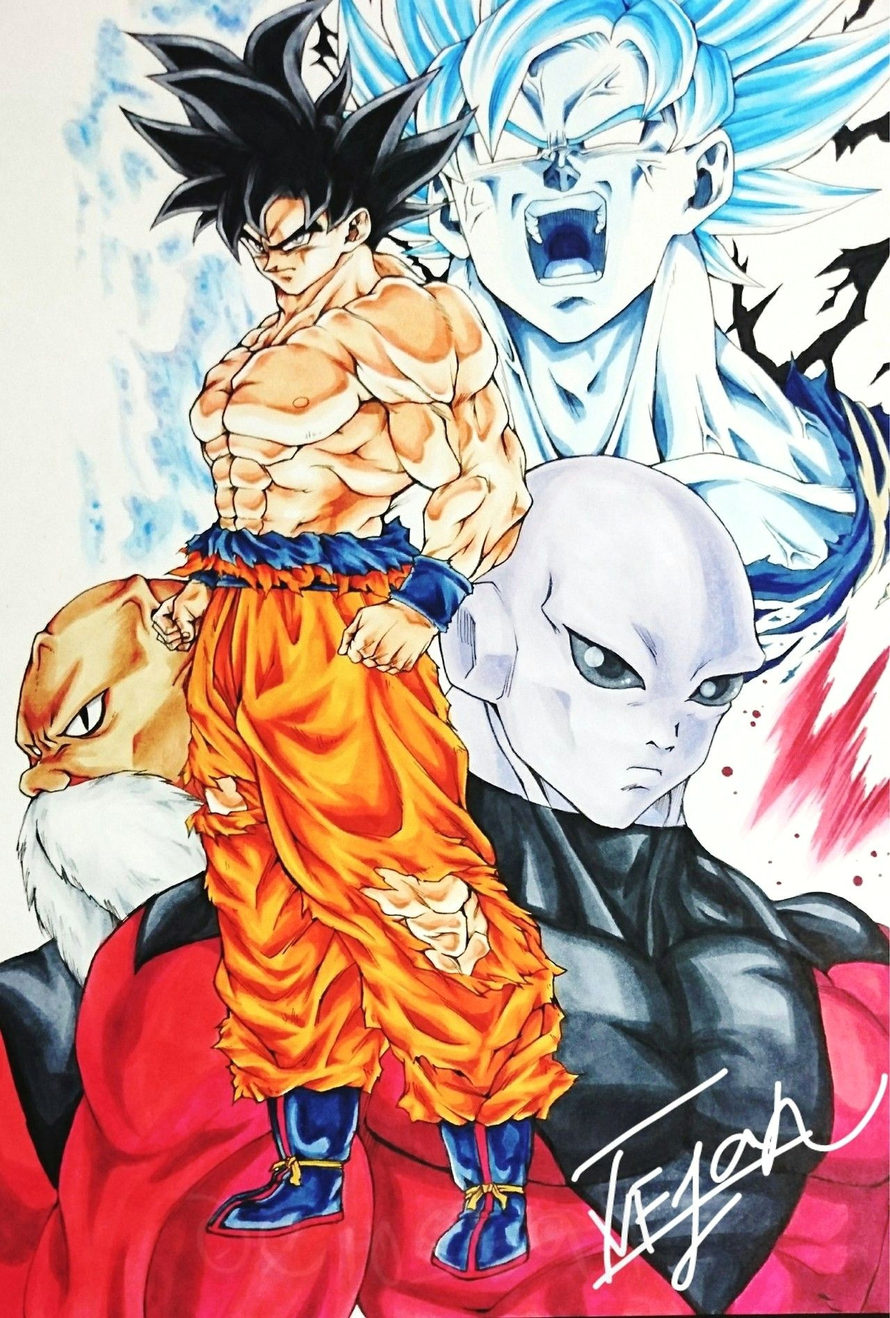 Dragon Ball Z Anime Drawing Goku Jiren and toppo Dragonball Dragon Ball Dragon Ball Z Dragon