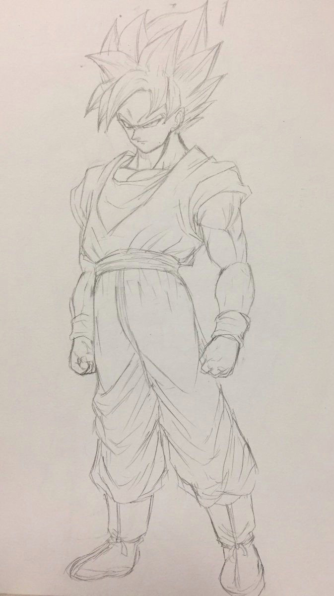 Dragons Body Drawing Dessin son Goka Kakarotto Super Saiyajin Blue Dragon Ball Art