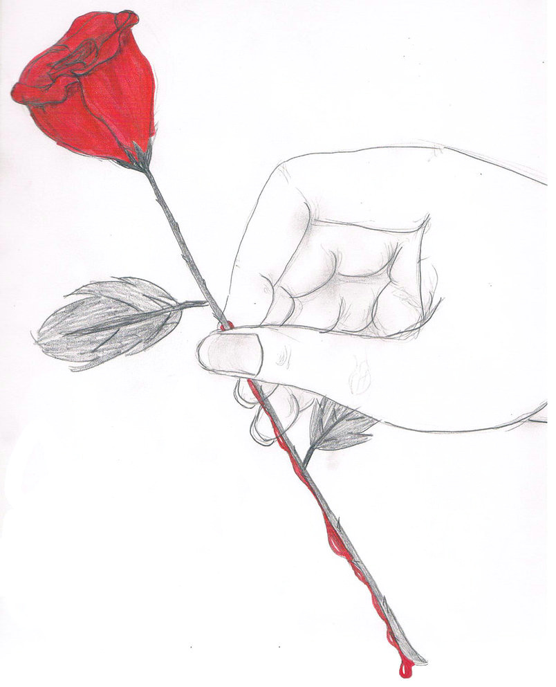 Draw A Bleeding Rose Dongetrabi Black Rose Drawing Bleeding Images