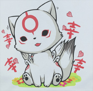 Draw A Chibi Wolf Custom Premium Custom Okamiden Okami Wolf Kawaii Chibiterasu Shirt T