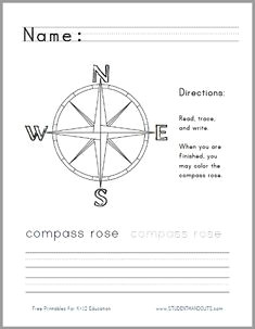 Draw A Compass Rose with Cardinal and Intermediate Directions 8 Best Compass Rose Activities Images Preschool social Studies