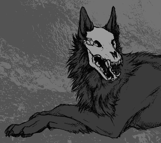 Draw A Demon Wolf Wolf Skeleton Random Stuff Pinterest Wolf Drawings and Anime Wolf