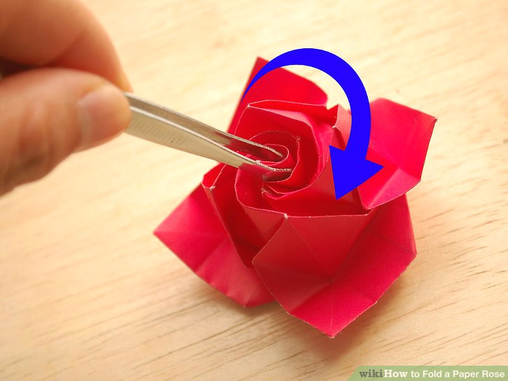 Draw A Paper Rose How to Fold A Paper Rose with Pictures Wikihow