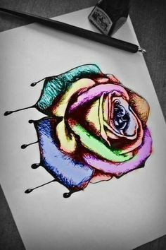 Draw A Rose and Colour It Artist Unknown Date Unknown Medium Drawing Using Colored