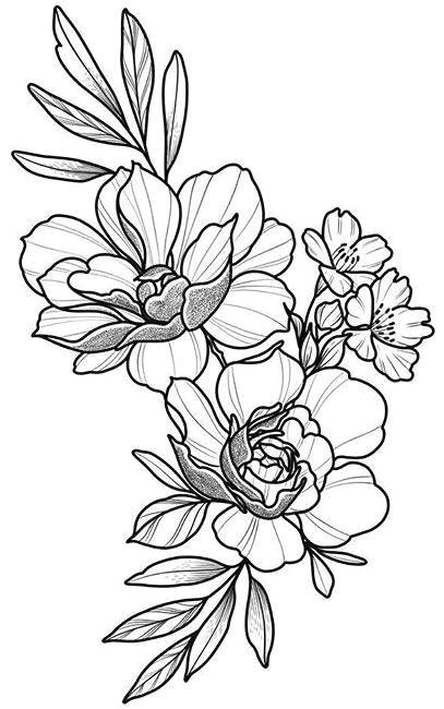 Draw A Rose Leaf Floral Tattoo Design Drawing Beautifu Simple Flowers Body Art