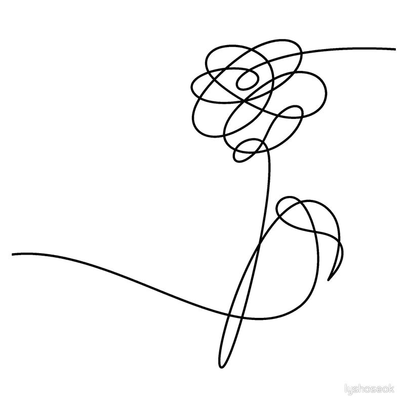 Draw A Rose with Text Bts Love Yourself Her Flower Black Bts Pinterest Bts Tattoos