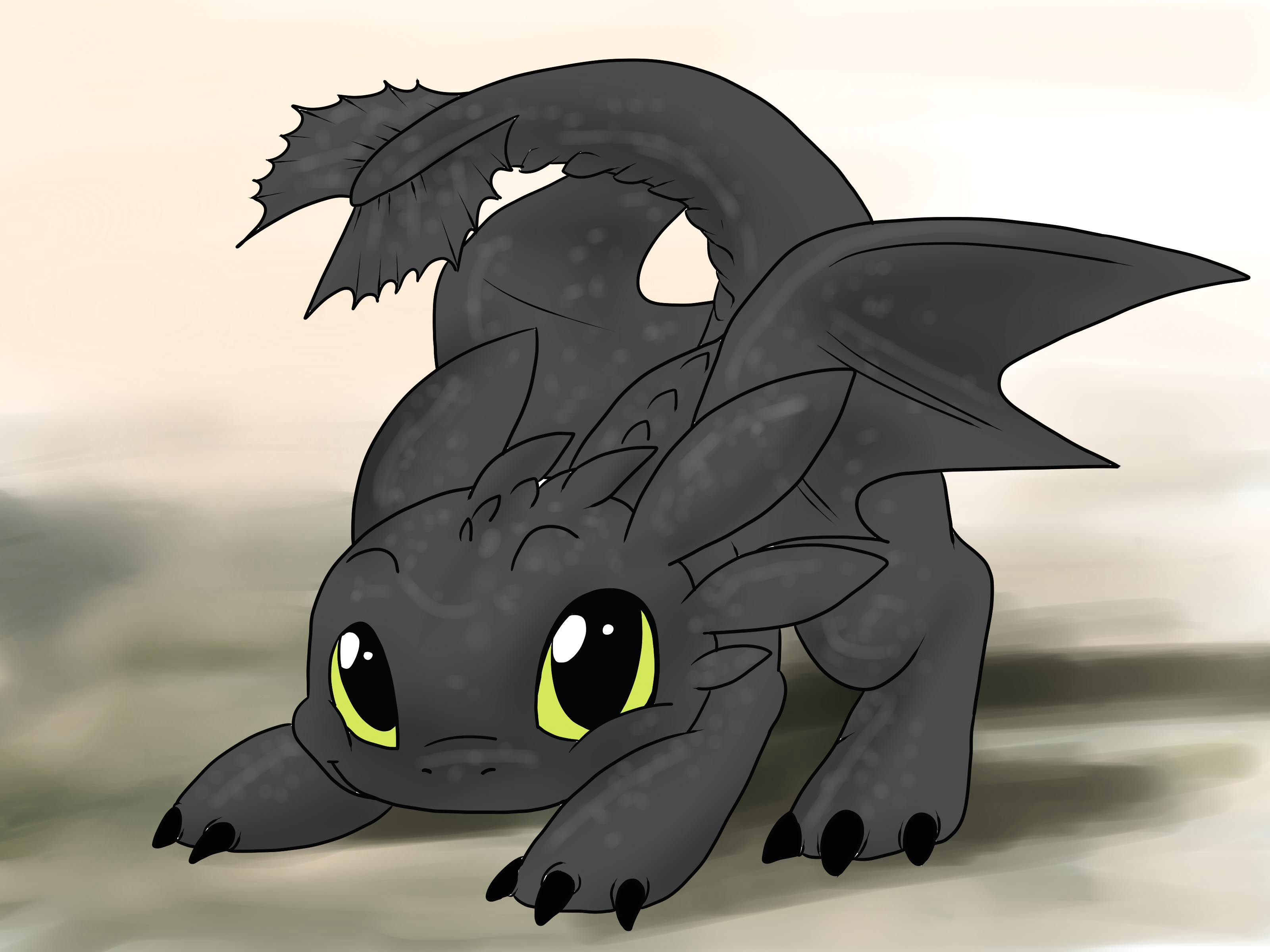 Draw Easy Drawings Of Dragons How to Draw toothless with Pictures Wikihow