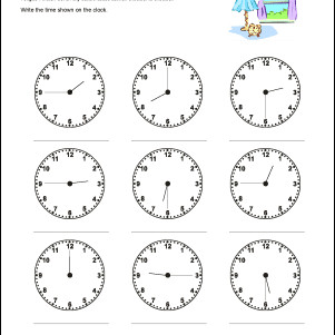 Draw Hands Quarter to and Past Math Worksheets Telling Time to the Quarter Hour