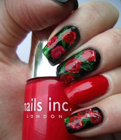 Draw Roses On Nails 161 Best Rose Nails Images Rose Nails Pink Nails Belle Nails
