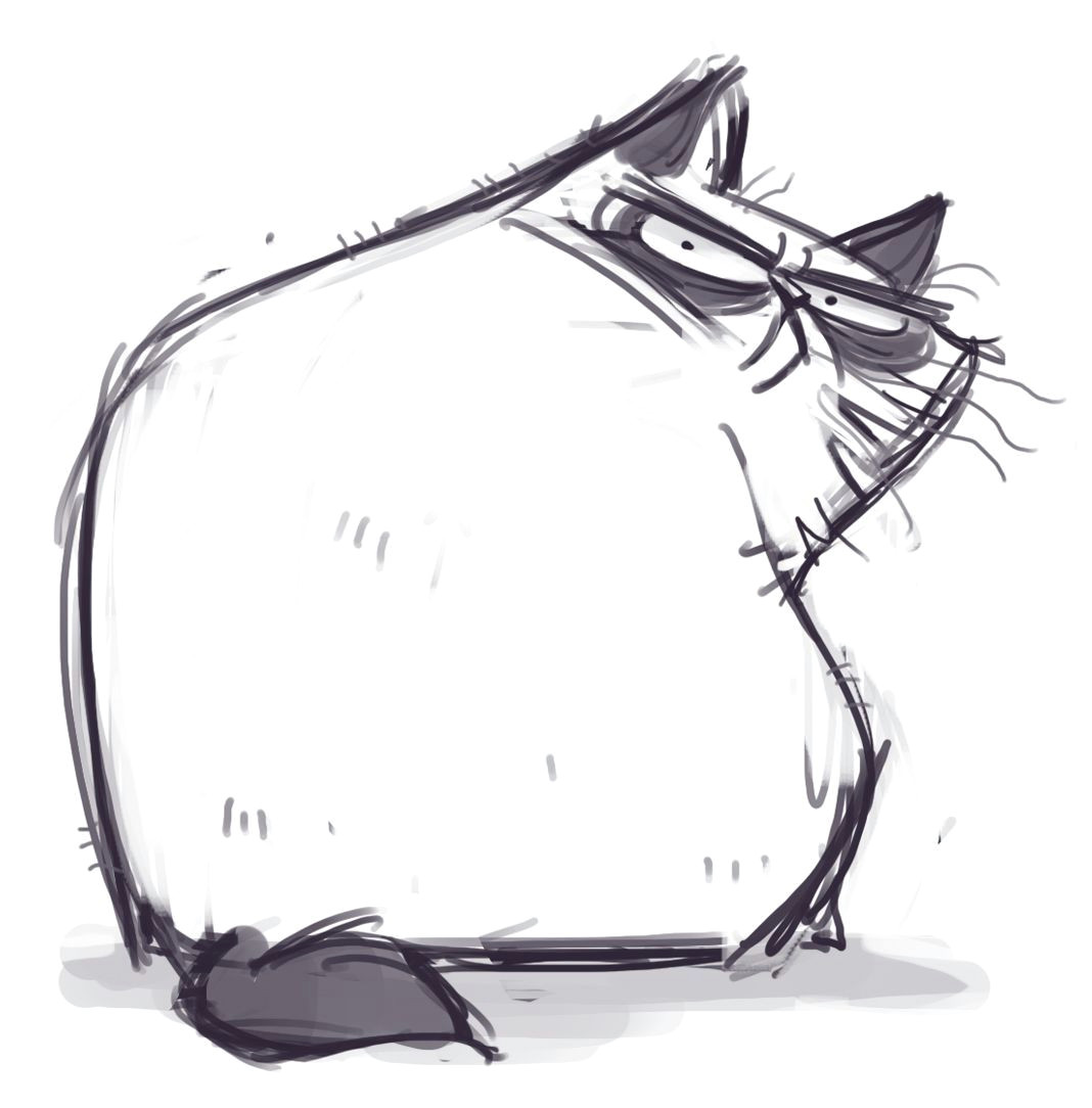 Drawing 1 Hour A Day 185 Angry Cat Spent 4 Hours On An Illustration for today S Post