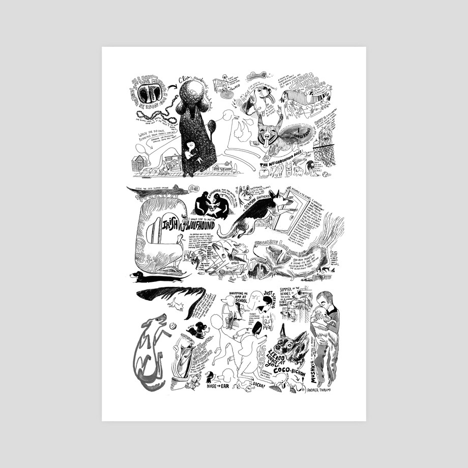 Drawing 100 Dogs Dog Everything An Art Print by andrea Tsurumi Inprnt