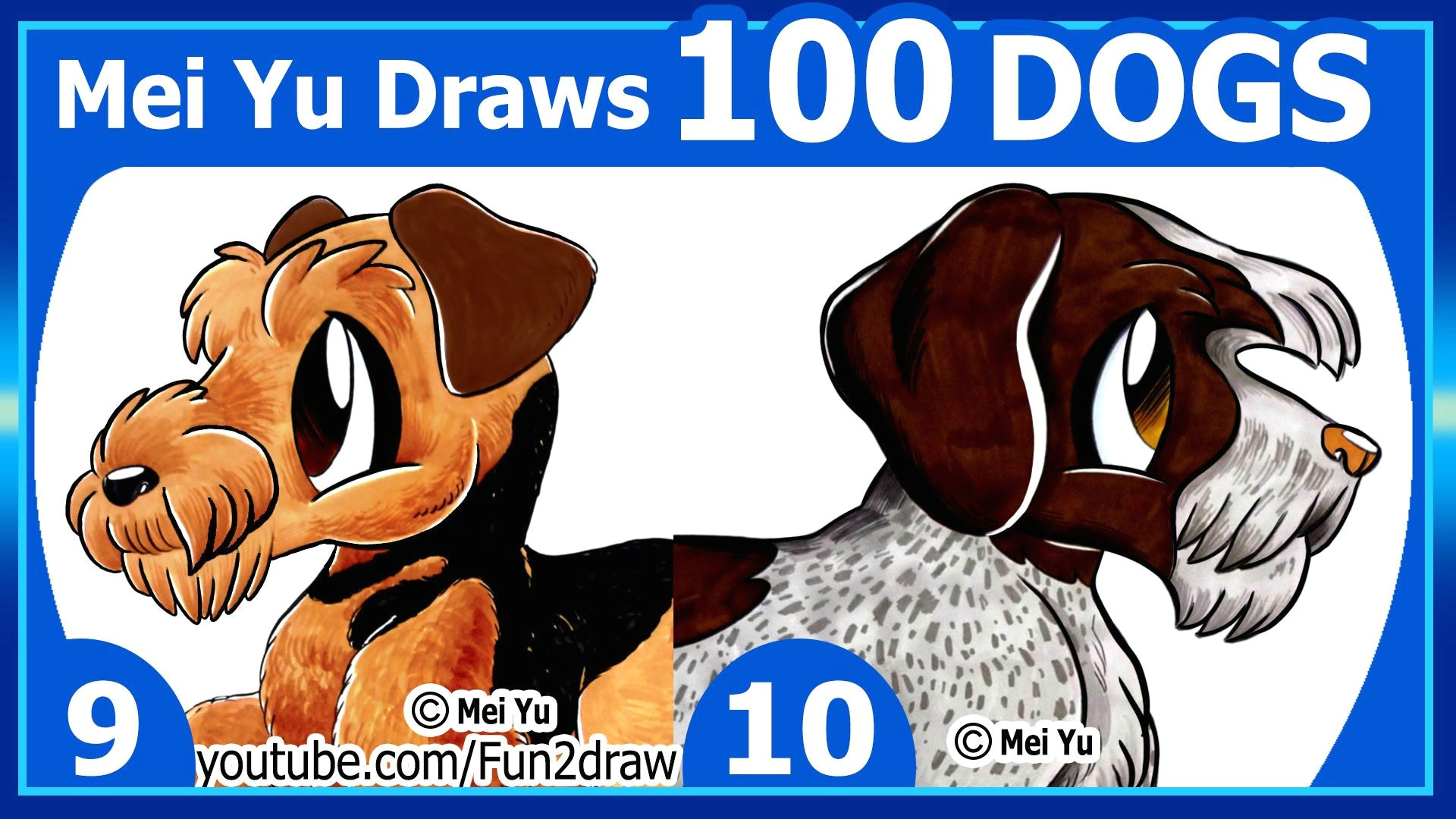 Drawing 100 Dogs Drawing Challenge Mei Yu Draws 100 Dogs 9 10 Fun 2 Draw