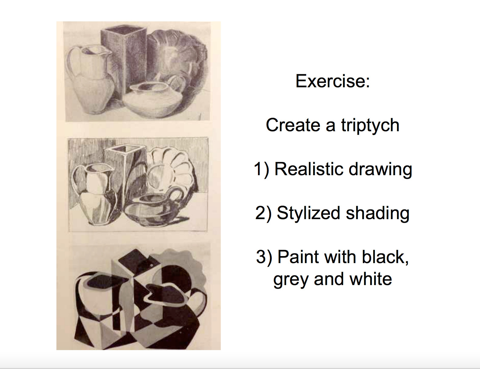 Drawing 2 Syllabus 3 Styles Still Life Tripych Brenda Robson Art Art Synectics