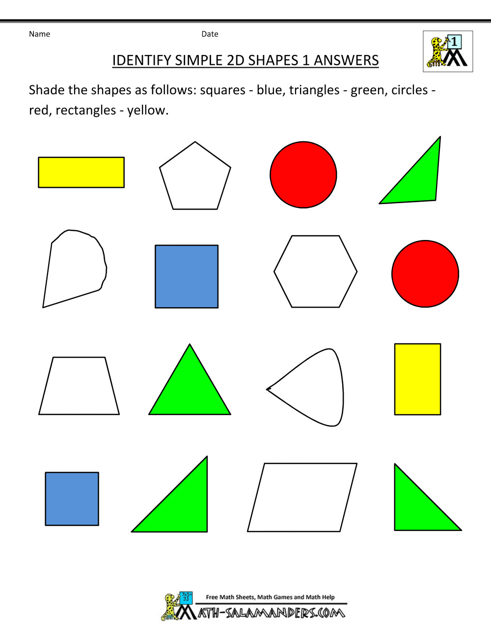 Drawing 2d Shapes 2d Shapes Worksheets