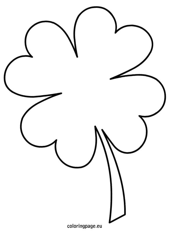 Drawing 4 Leaf Clover Four Leaf Clover Template Templates Leaves Templates Coloring