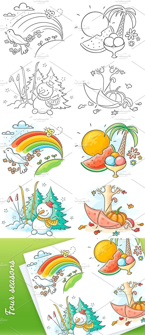 Drawing 4 Seasons the Four Seasons In Cartoon Pictures Summer Summer Summer