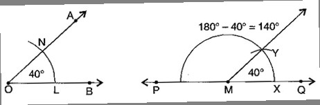 Drawing 40 Degree Angle Ncert solutions for Class 6 Maths Exercise 14 6 Mycbseguide Cbse