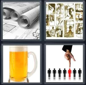 Drawing 5 Letter Word 4 Pics 1 Word Answer for Blueprint Cartoon Beer Choose Heavy Com