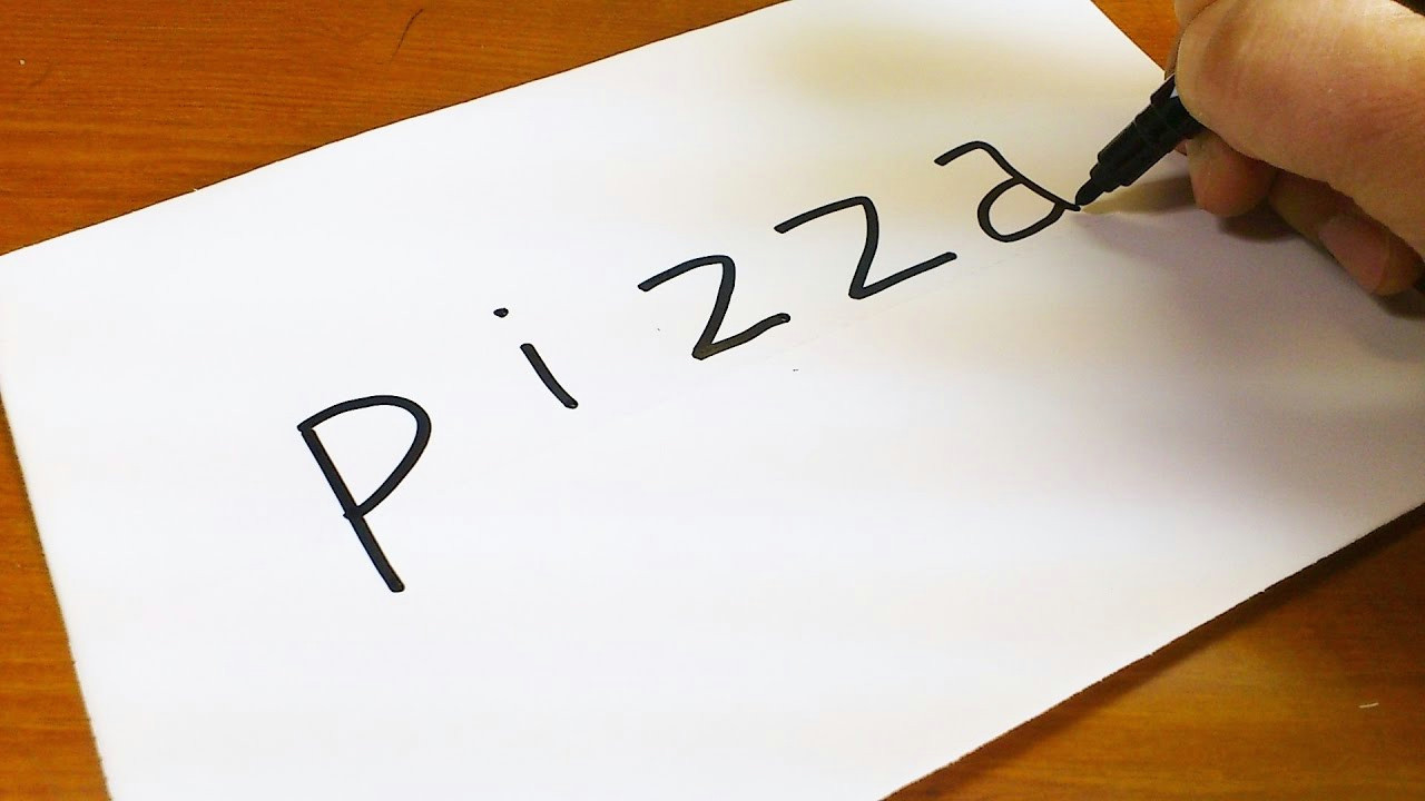 Drawing 5 Letter Word How to Turn Words Pizza Into A Cartoon Let S Learn Drawing Art On