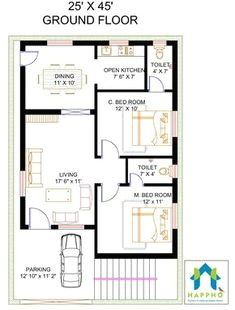 Drawing 5 Marla Plot House Plan for 30 Feet by 45 Feet Plot Plot Size 150 Square Yards