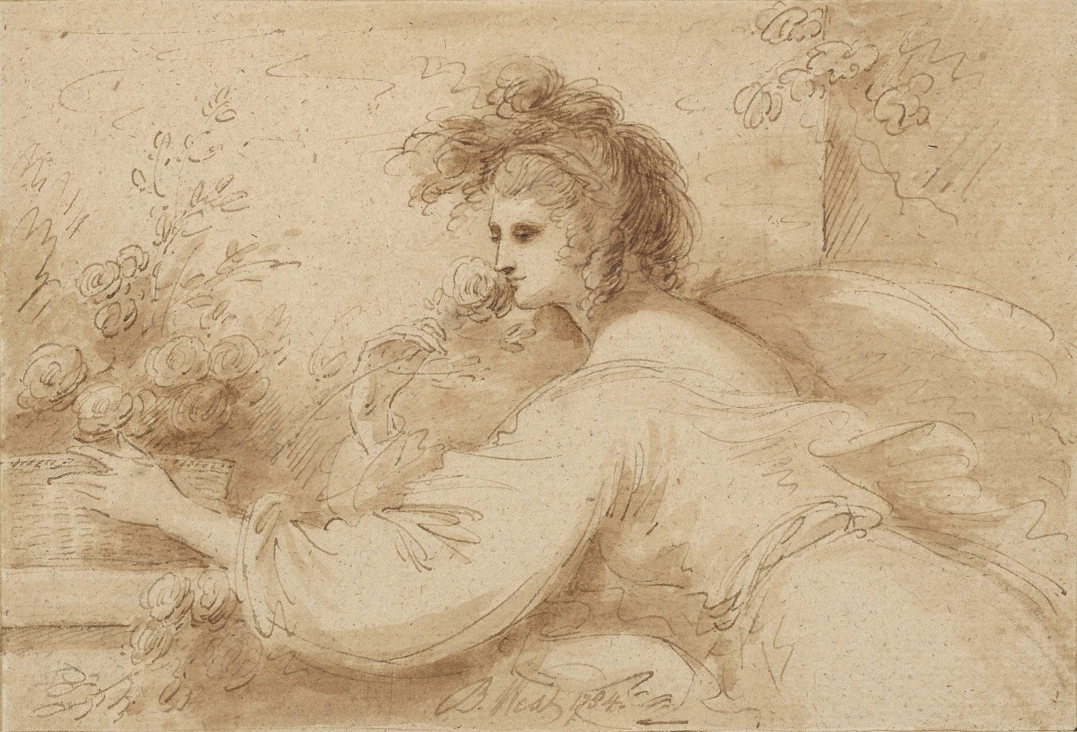 Drawing 5 Senses Benjamin West P R A Smell A Drawing From the Series the Five