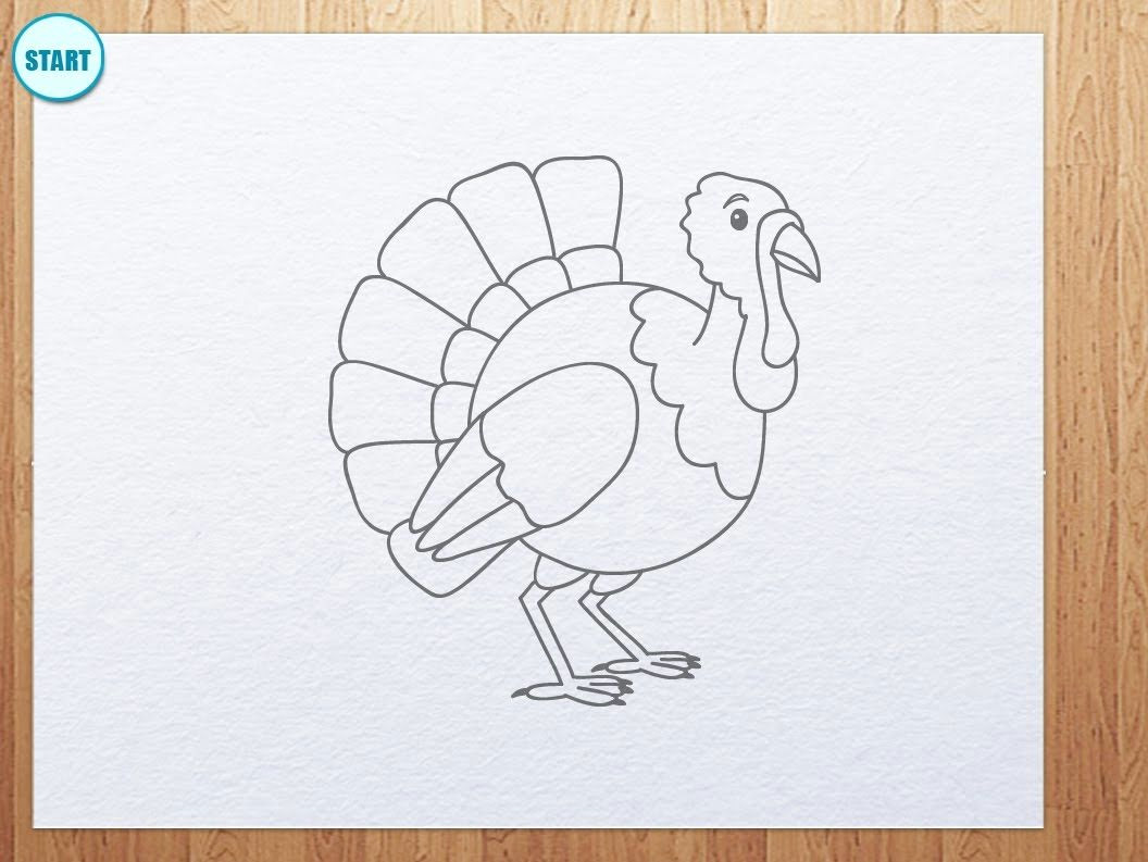 Drawing 5th Class How to Draw A Cartoon Turkey Thanksgiving Day Kids Art Hub