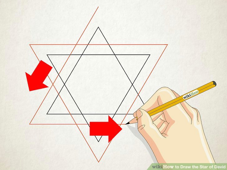 Drawing 6 Pointed Star How to Draw the Star Of David 9 Steps with Pictures Wikihow
