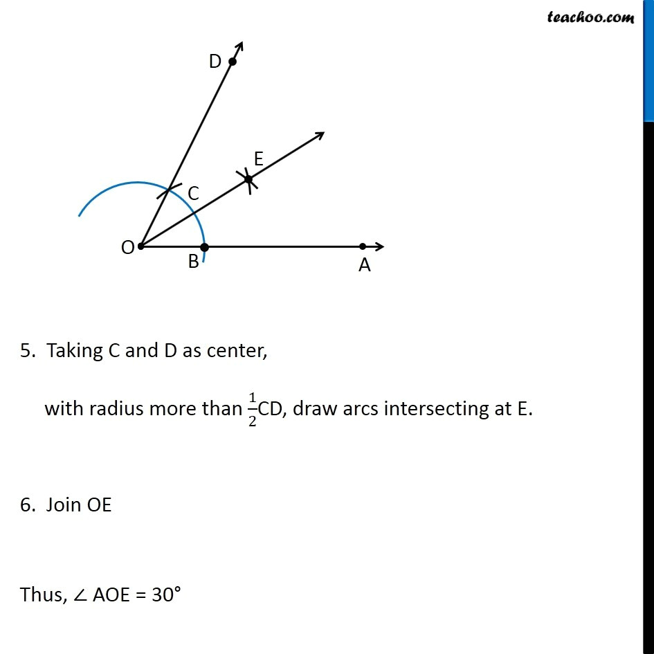 Drawing 60 Degree Angle Ex 11 1 3 Construct Angles I 30 Ii 22 1 2 Iii 15 Class 9