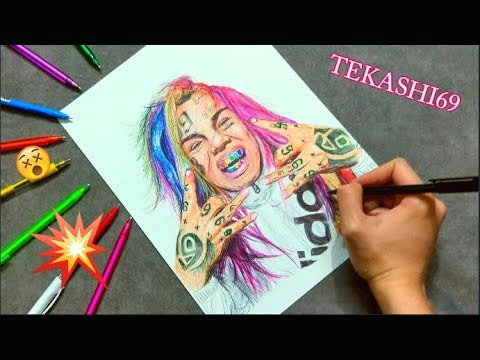 Drawing 6ix9ine Drawing 6ix9ine with Ballpoint Pen Eachnow Com