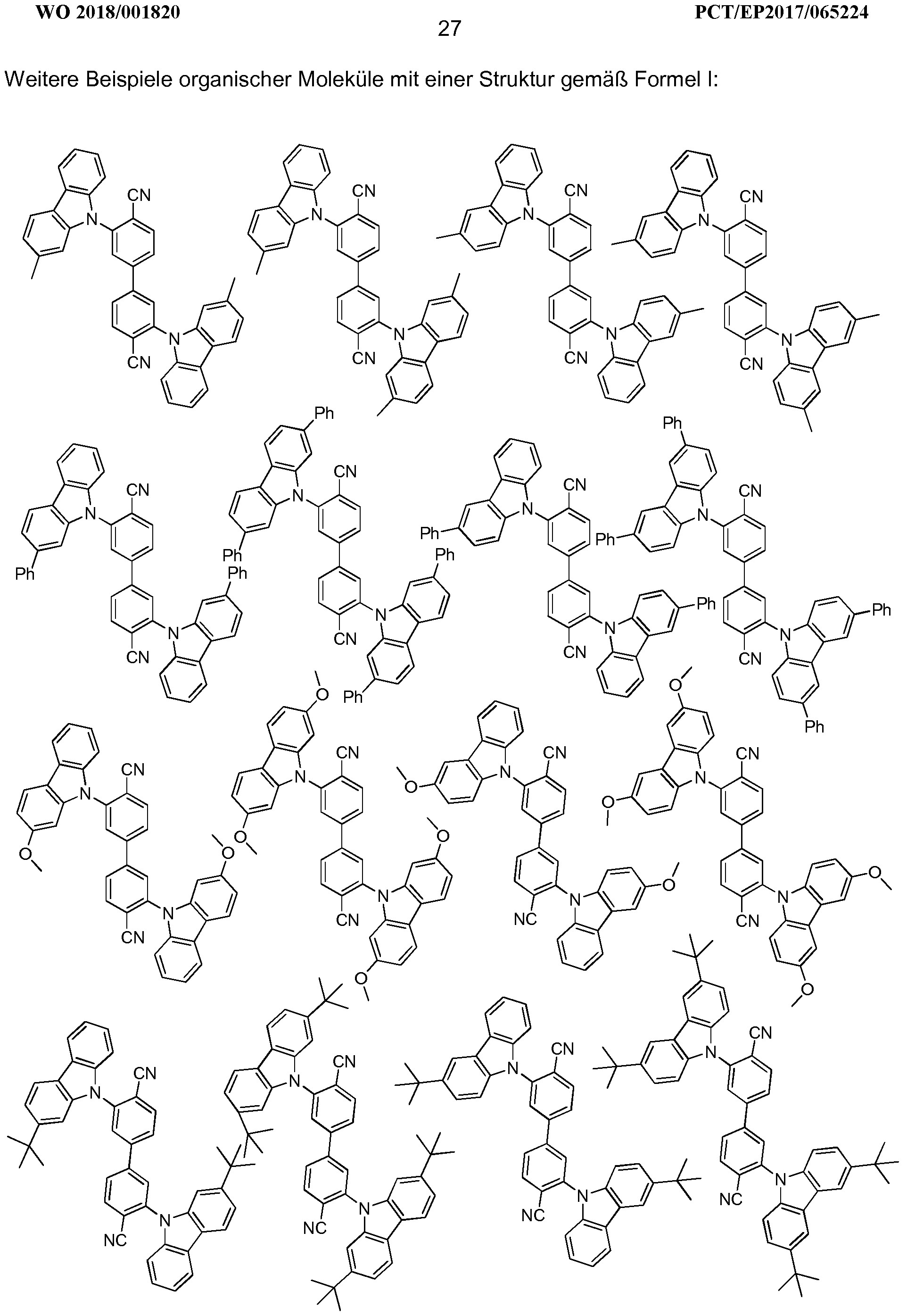 Drawing 7 Bme Wo2018001820a1 Dicarbazolbiphenylderivate Zur Verwendung In