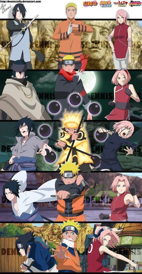 Drawing 7 Hokage the Team 7 Evolution Naruto Sasuke and Sakura by Dennisstelly