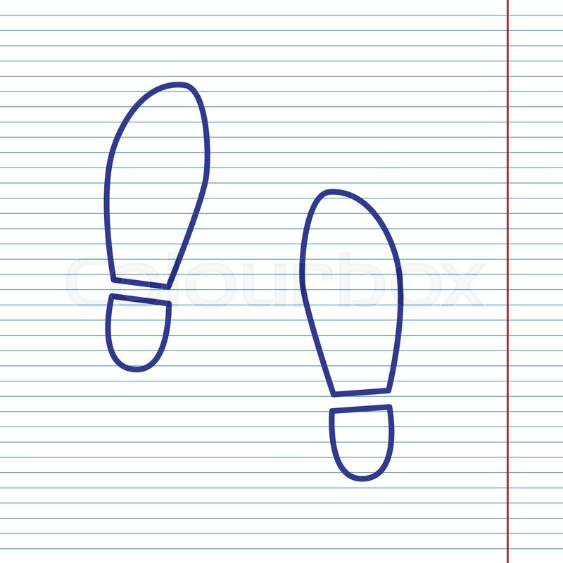 Drawing 7 Red Lines Imprint soles Shoes Sign Vector Navy Stock Vector Colourbox