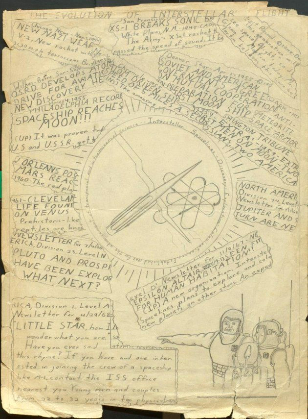 Drawing 7 Year Old Drawing Of the Evolution Of Interstellar Flight by the Young Carl