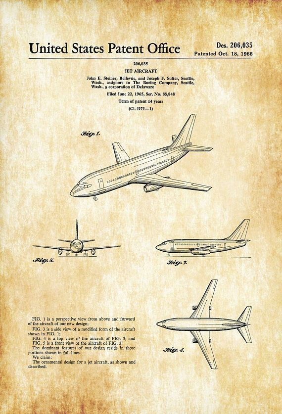 Drawing 737 Boeing 737 Patent Airplane Patent Airplane Blueprint Pilot Gift