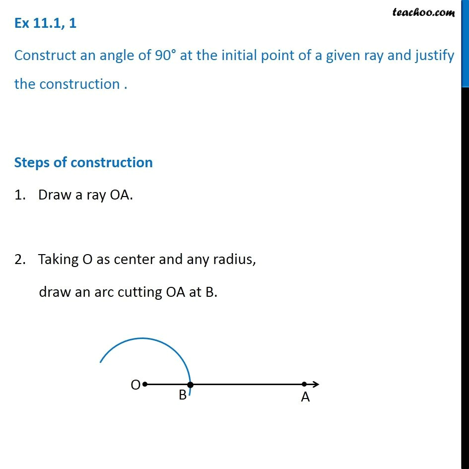 Drawing 90 Degree Angle with Compass Ex 11 1 1 Construct Angle 90 Degree Chapter 11 Class 9