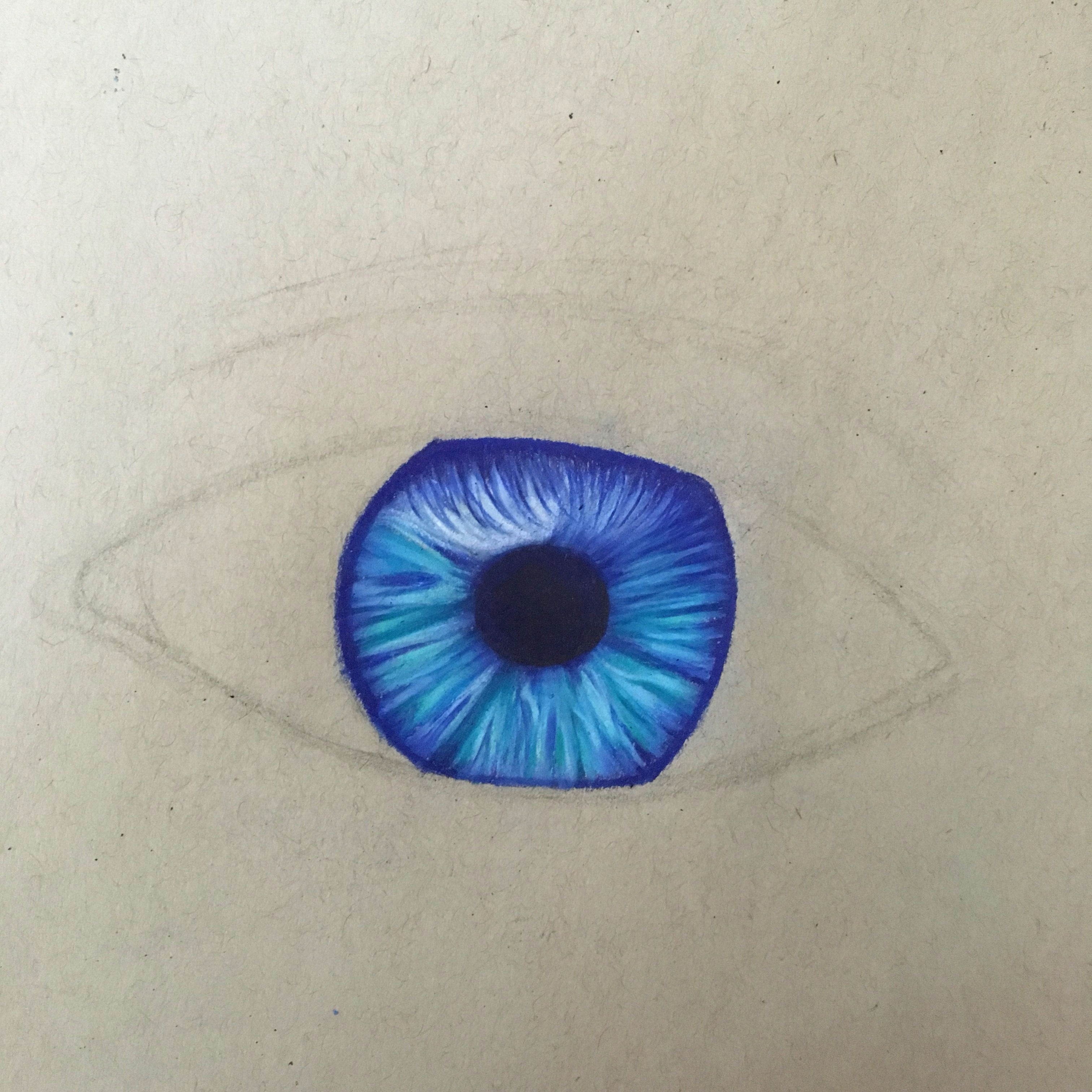 Drawing A Blue Eye Blue Eye Drawing with Prismacolor Pencil Crayons Art A In 2019