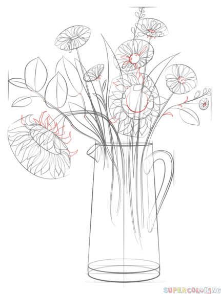 Drawing A Bouquet Of Flowers Step by Step How to Draw A Bouquet Of Flowers Step by Step Drawing Tutorials for