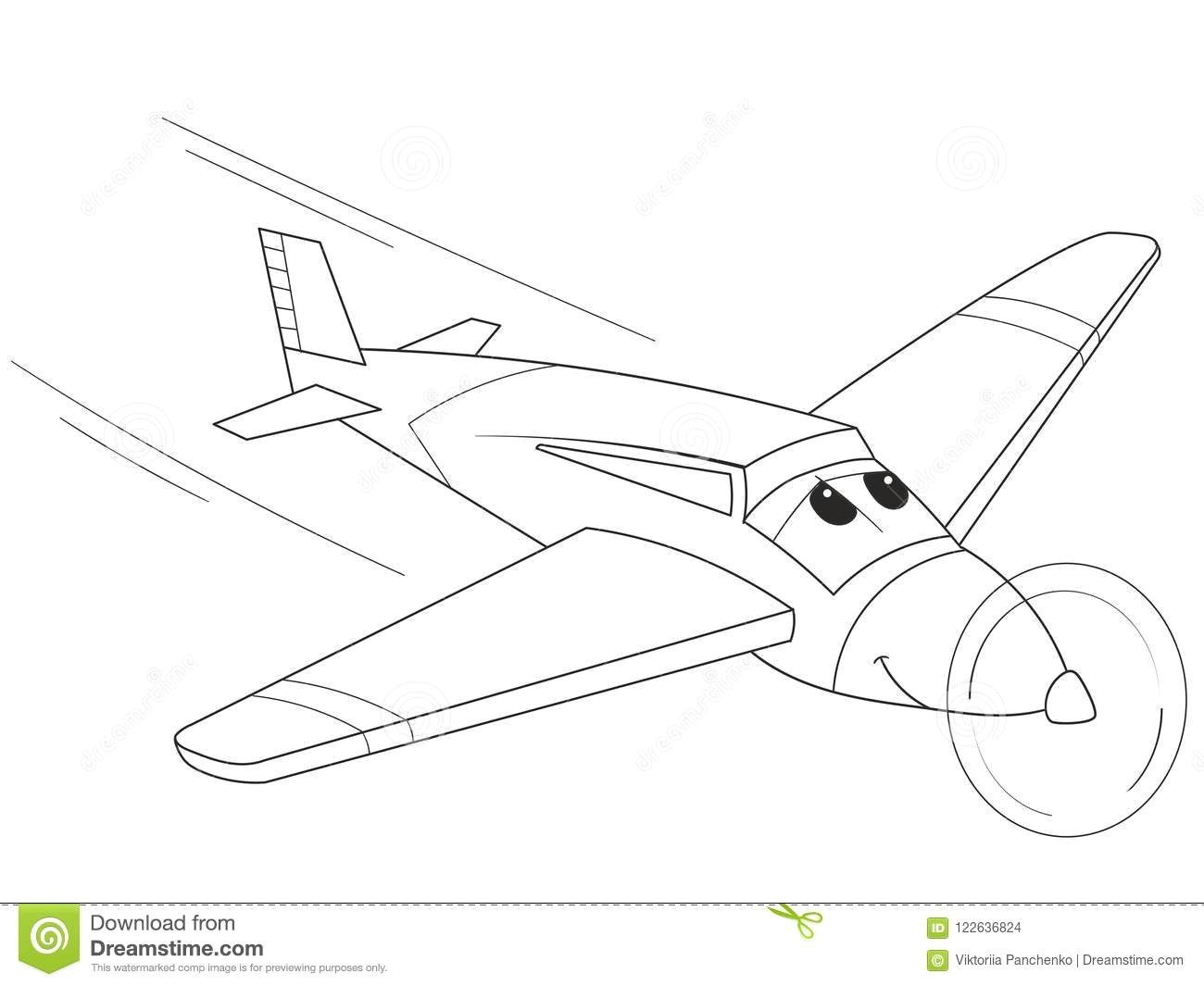 Drawing A Cartoon Airplane Cartoon Coloring Plane with Faces Live Transport Stock