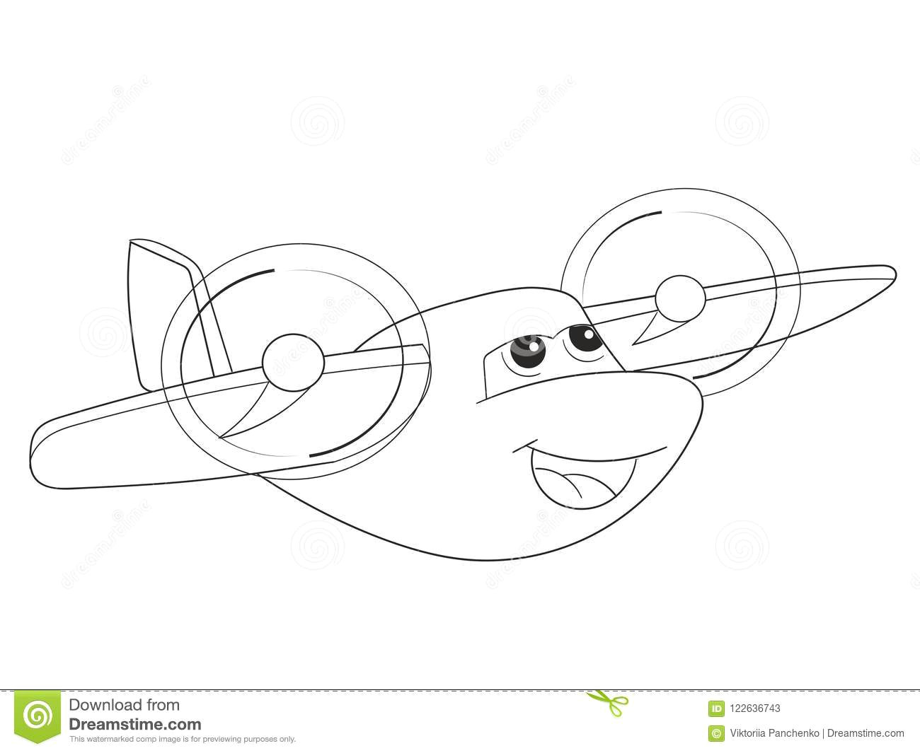 Drawing A Cartoon Airplane Cartoon Coloring Plane with Faces Live Transport Stock