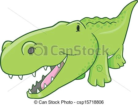 Drawing A Cartoon Alligator Cute Alligator Vector Illustration Art