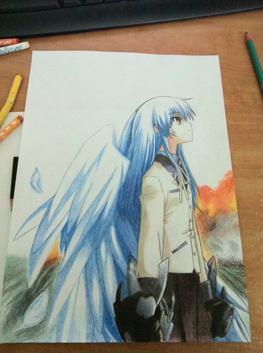 Drawing A Cartoon Angel Angel Beats Angel Awesome Drawing whoever Drew This I solute You