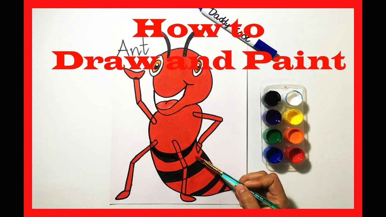 Drawing A Cartoon Ant A I An Anta I Drawing Painting Coloring Pages for Kids toddlers